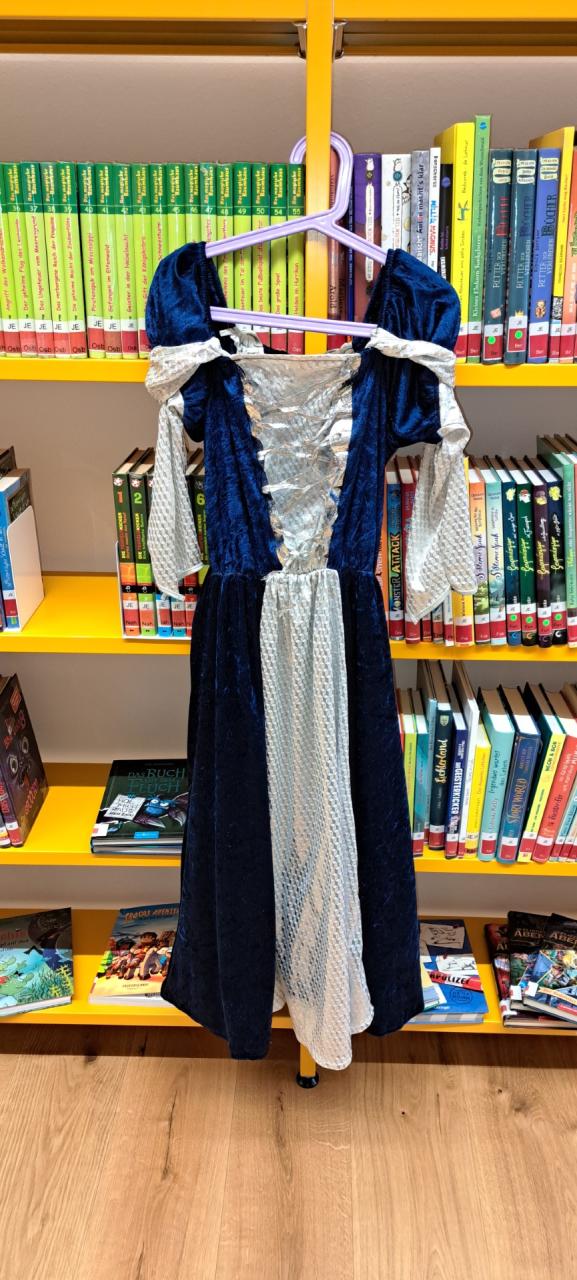 Kostüm-Kinder-Jugendliche-Kleid-blau-silber